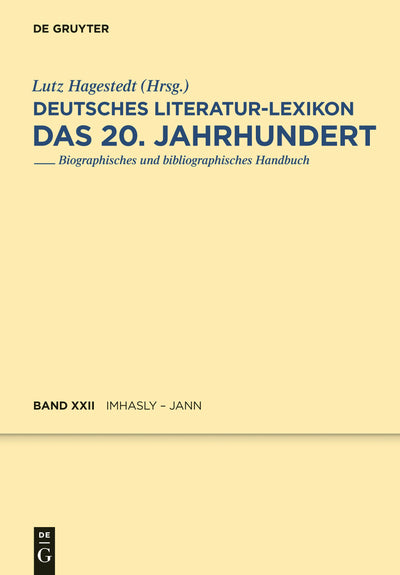 Cover image for Imhasly - Jann, isbn: 9783110231687