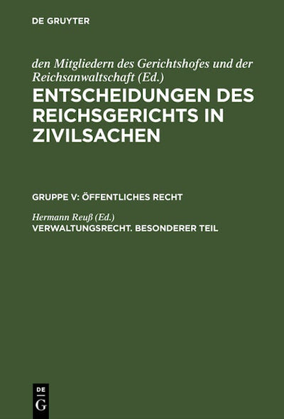 Verwaltungsrecht. Besonderer Teil
