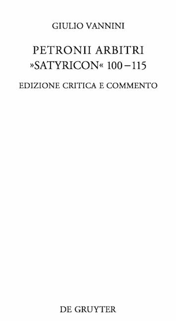 Petronii Arbitri "Satyricon" 100-115