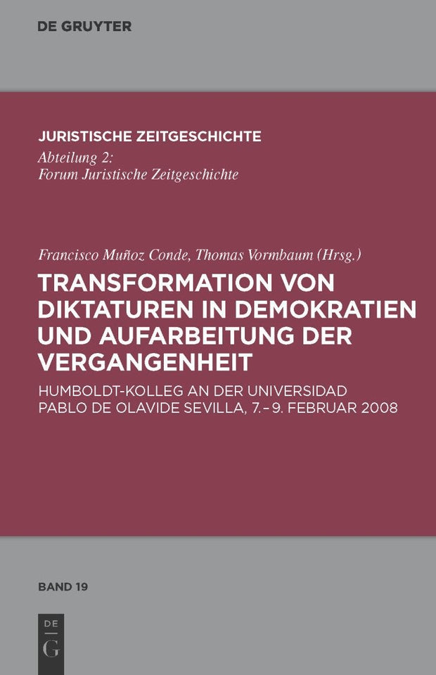 Cover image for Transformation von Diktaturen in Demokratien und Aufarbeitung der Vergangenheit, isbn: 9783110247961