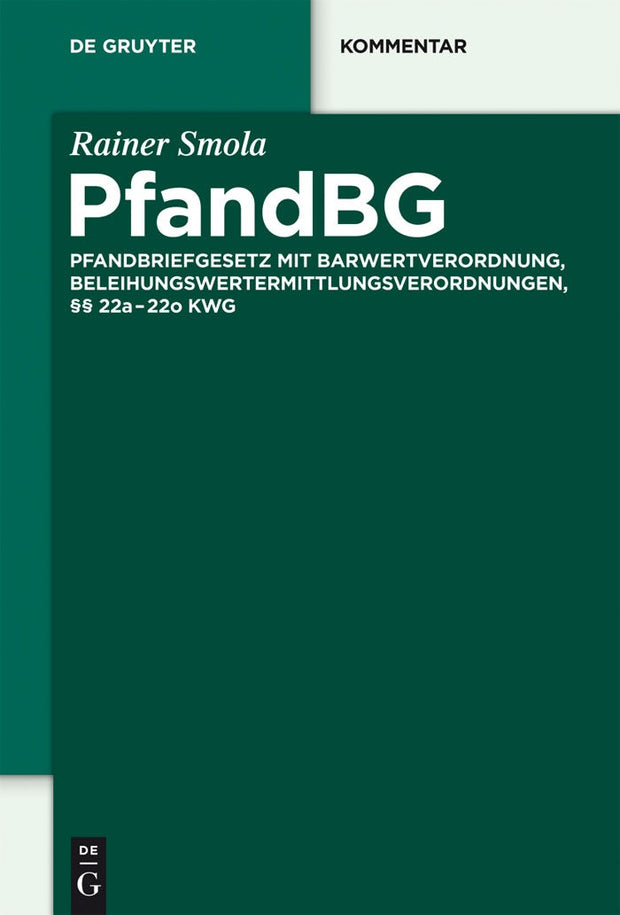 Cover image for PfandBG, isbn: 9783110248593