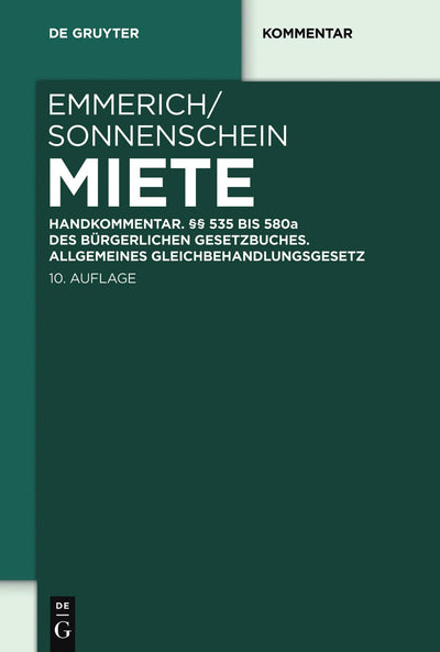 Cover image for Miete, isbn: 9783110248647