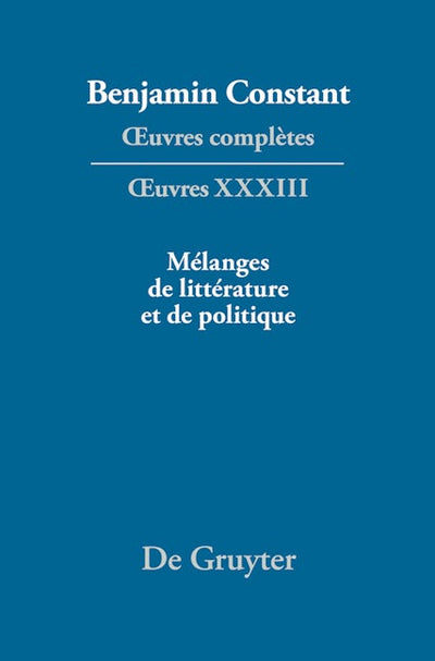 Mélanges de littérature et de politique
