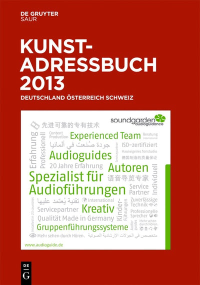 Cover image for Kunstadressbuch Deutschland, Österreich, Schweiz 2013, isbn: 9783110273830