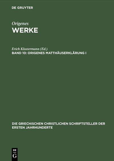 Origenes Matthäuserklärung I, erste Hälfte