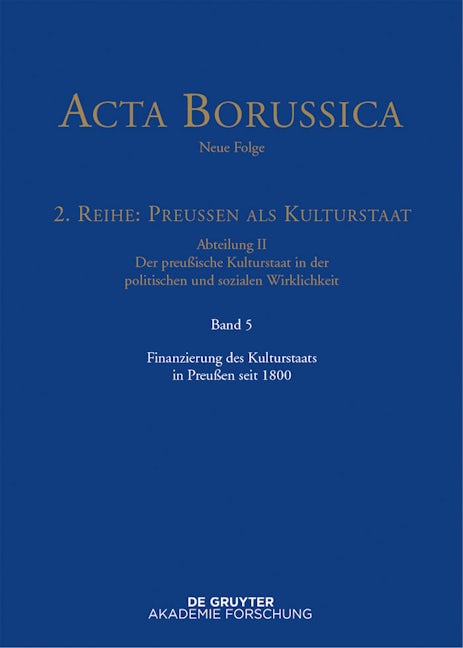 Finanzierung des Kulturstaats in Preußen seit 1800