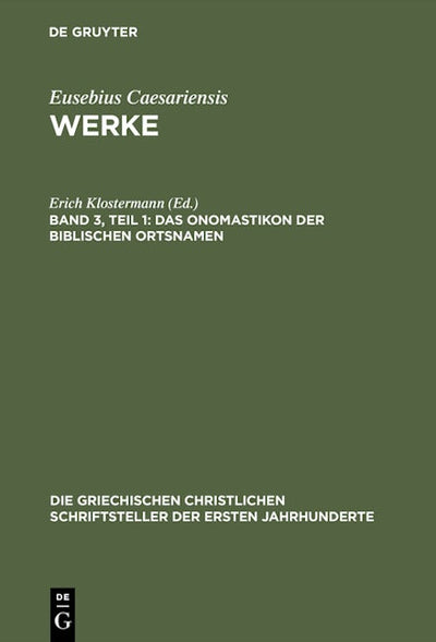 Das Onomastikon der biblischen Ortsnamen
