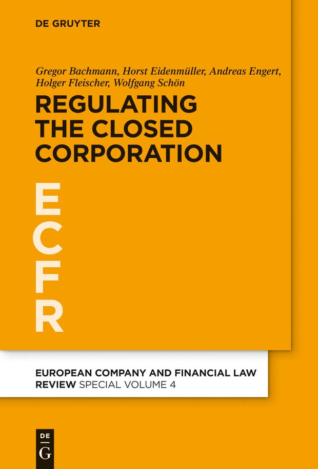 Cover image for Regulating the Closed Corporation, isbn: 9783110286434