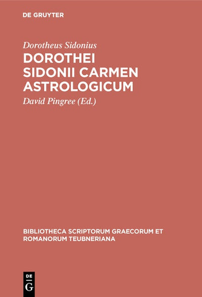 Dorothei Sidonii carmen astrologicum