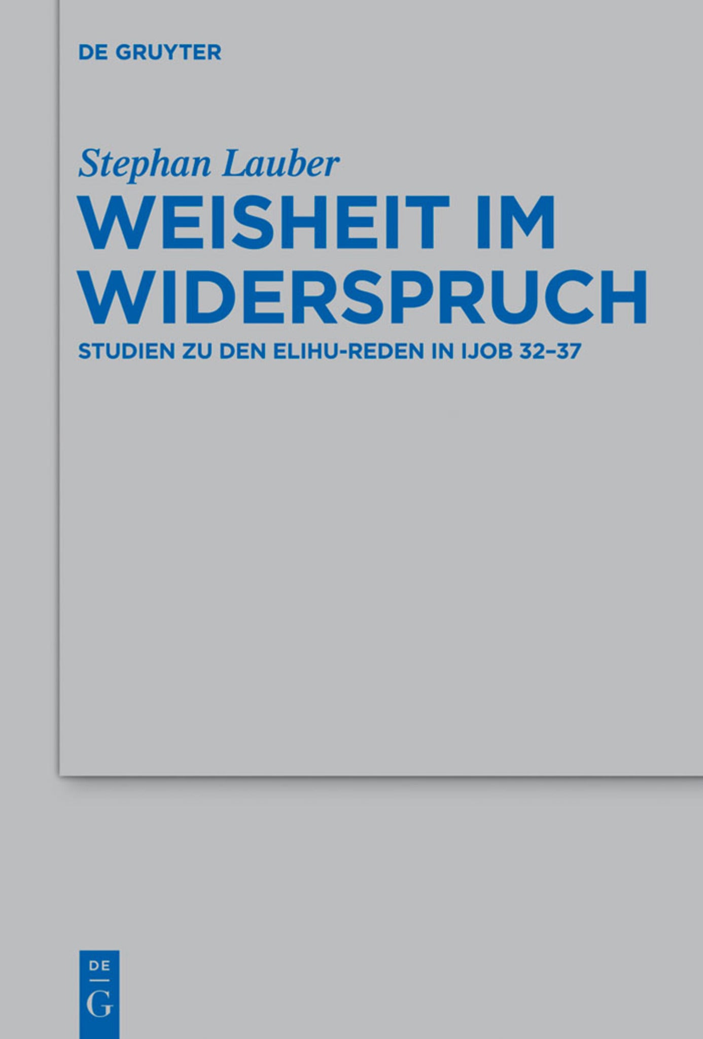 Cover image for Weisheit im Widerspruch ISBN 9783110330830
