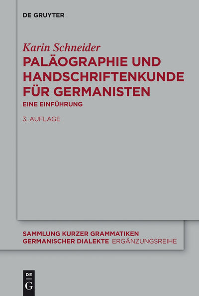 Cover image for Paläographie und Handschriftenkunde für Germanisten, isbn: 9783110337044