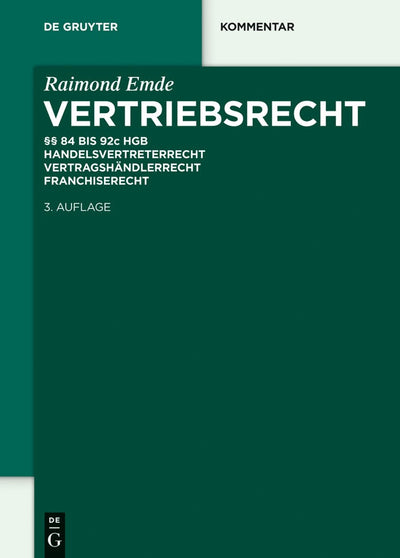 Cover image for Vertriebsrecht, isbn: 9783110339697