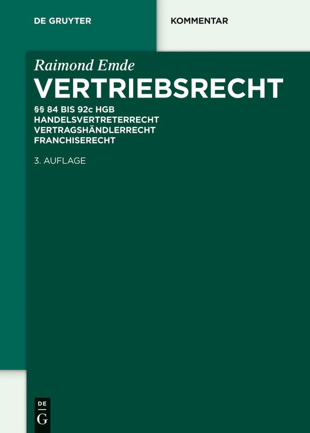 Cover image for Vertriebsrecht, isbn: 9783110339697