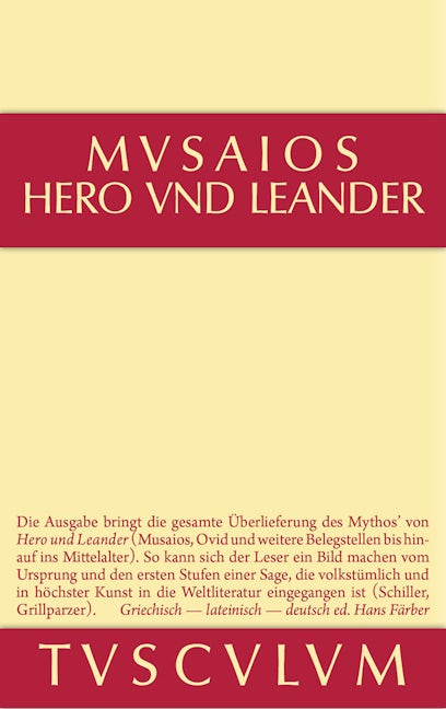 Hero und Leander und die weiteren antiken Zeugnisse
