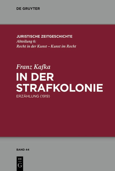 Cover image for In der Strafkolonie, isbn: 9783110408836