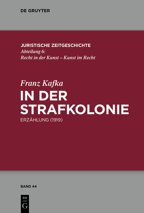 Cover image for In der Strafkolonie, isbn: 9783110408836