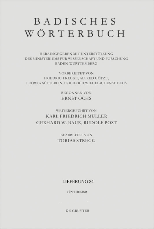 Badisches Wörterbuch. Band V/Lieferung 84