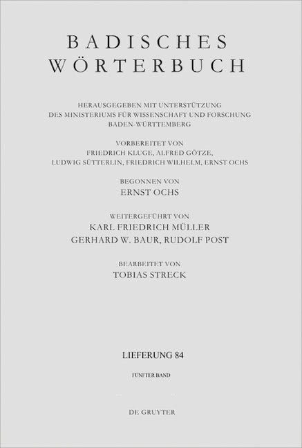 Badisches Wörterbuch. Band V/Lieferung 84