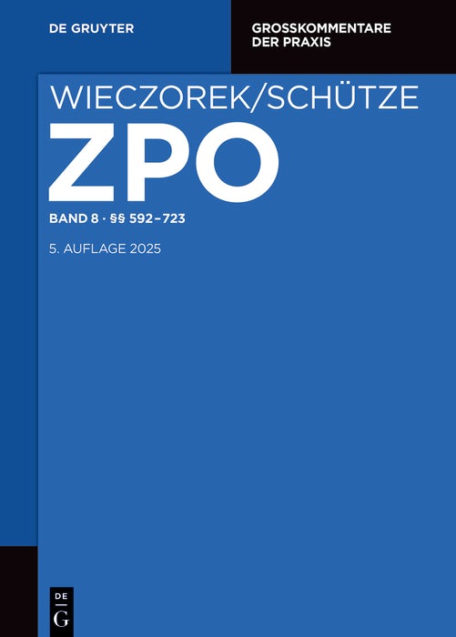 Cover image for §§ 592-723, isbn: 9783110443059