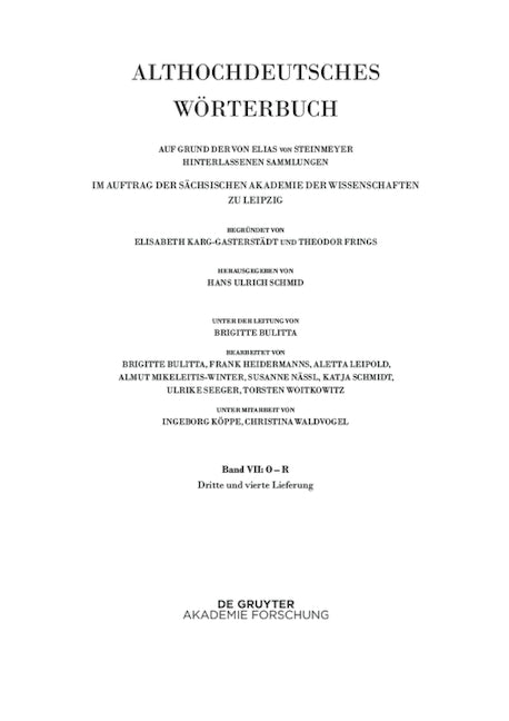 Band VII: O – R. 3. und 4. Lieferung (ouga bis platamuos)