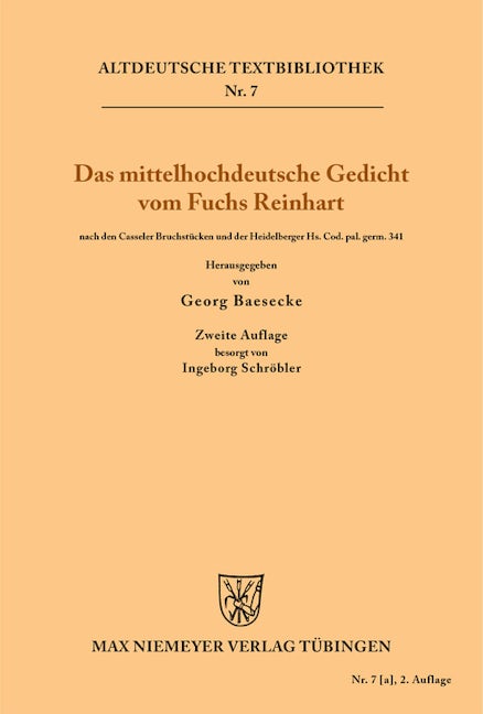 Das mittelhochdeutsche Gedicht vom Fuchs Reinhart
