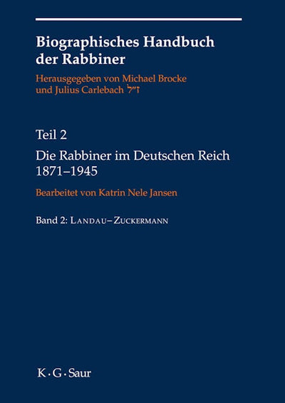 Die Rabbiner im Deutschen Reich 1871-1945
