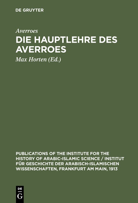 Die Hauptlehre des Averroes