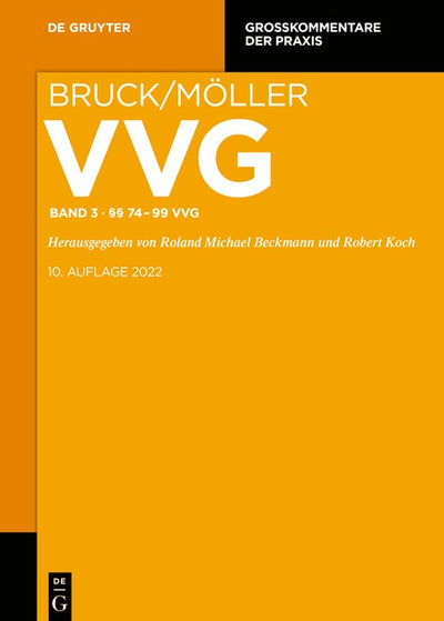 Cover image for §§ 74-99 VVG, isbn: 9783110520378