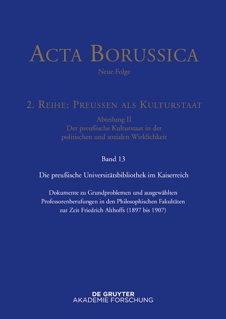 Preußische Universitätspolitik im Deutschen Kaiserreich