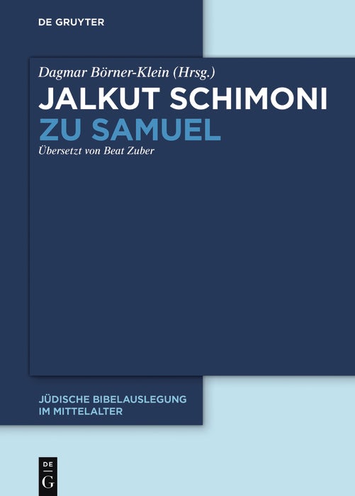 Cover image for Jalkut Schimoni zu Samuel, isbn: 9783110533125