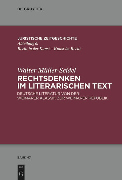 Cover image for Rechtsdenken im literarischen Text, isbn: 9783110552874