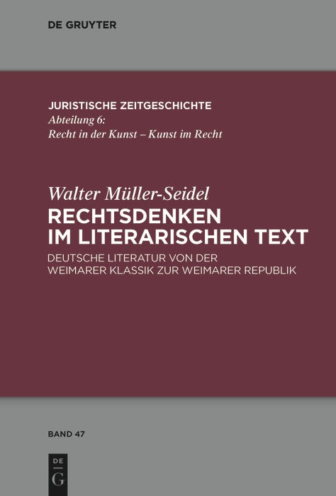 Cover image for Rechtsdenken im literarischen Text, isbn: 9783110552874