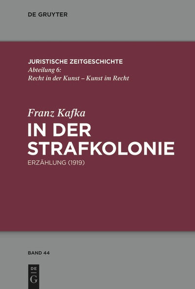 Cover image for In der Strafkolonie, isbn: 9783110554199