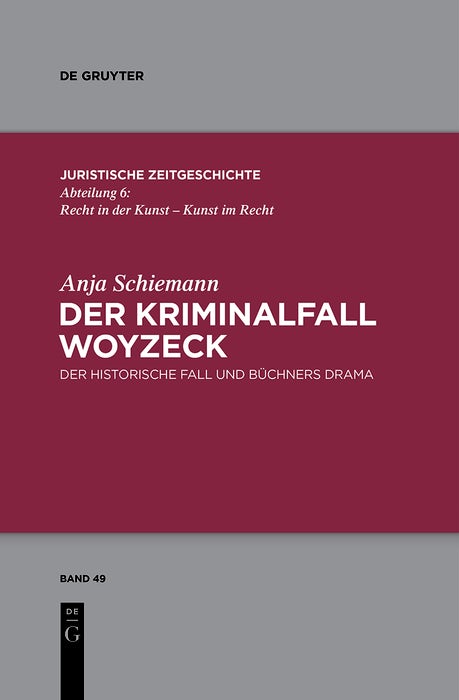 Cover image for Der Kriminalfall Woyzeck, isbn: 9783110570045