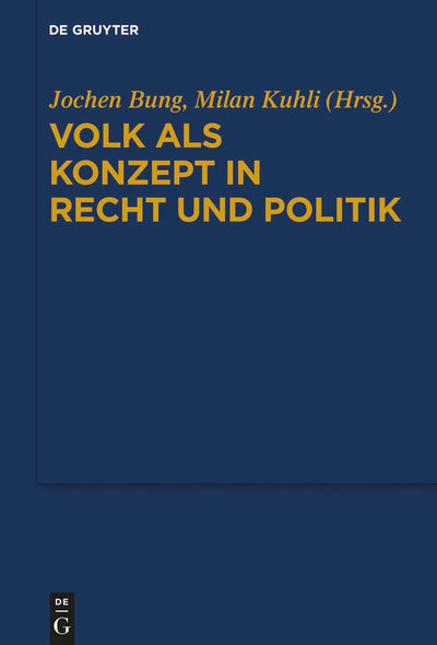 Cover image for Volk als Konzept in Recht und Politik, isbn: 9783110597882