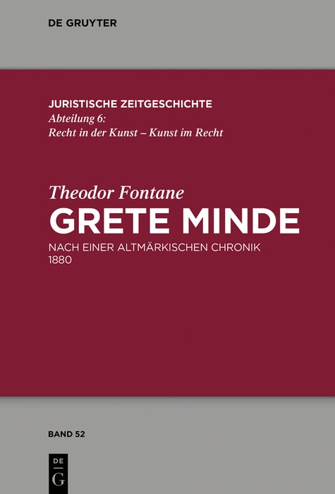Cover image for Theodor Fontane, Grete Minde, isbn: 9783110616996
