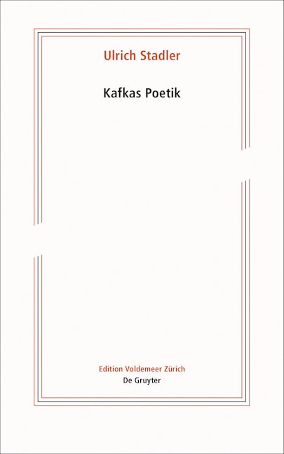 Book cover image for Kafkas Poetik ISBN: 9783110658729