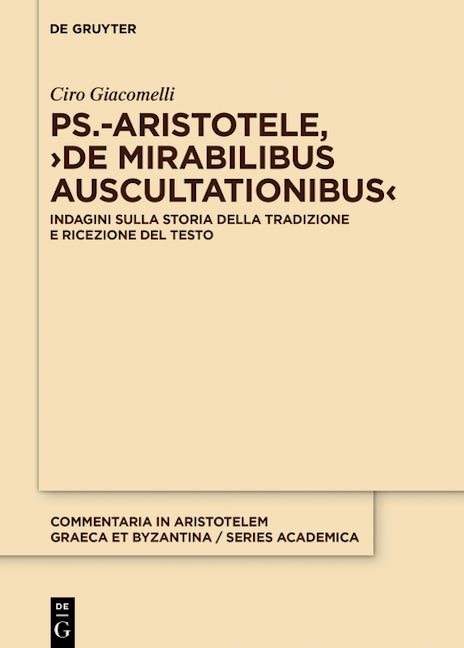 Ps.-Aristotele, ›De mirabilibus auscultationibus‹