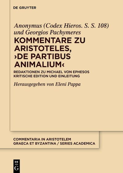 Kommentare zu Aristoteles, ›De partibus animalium‹