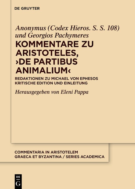 Kommentare zu Aristoteles, ›De partibus animalium‹