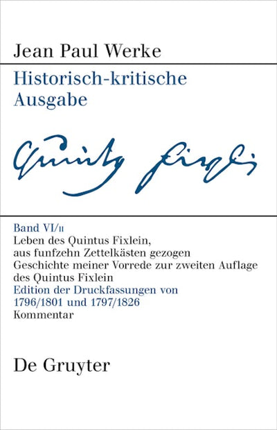 Leben des Quintus Fixlein, aus funfzehn Zettelkästen gezogen