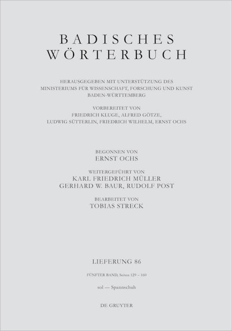 Badisches Wörterbuch. Band V/Lieferung 86