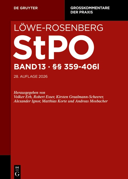 Cover image for §§ 359-406l, isbn: 9783110737882