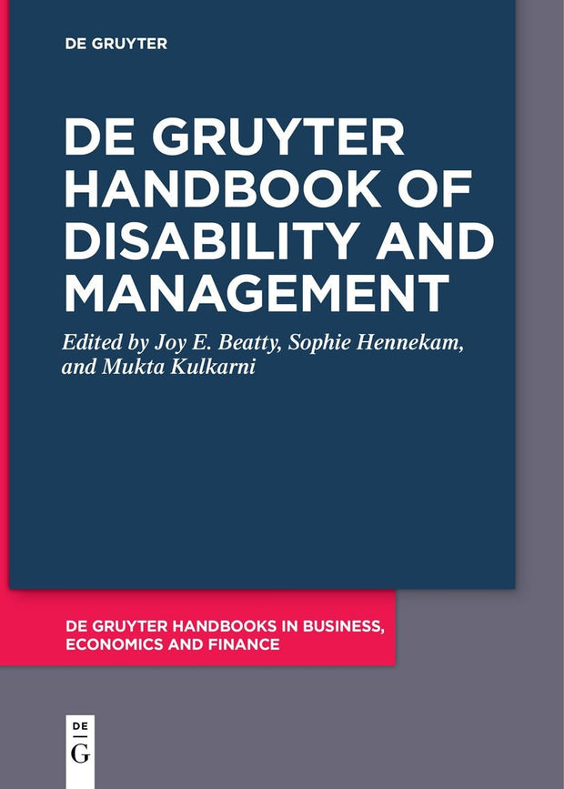 Cover image for De Gruyter Handbook of Disability and Management, isbn: 9783110743524