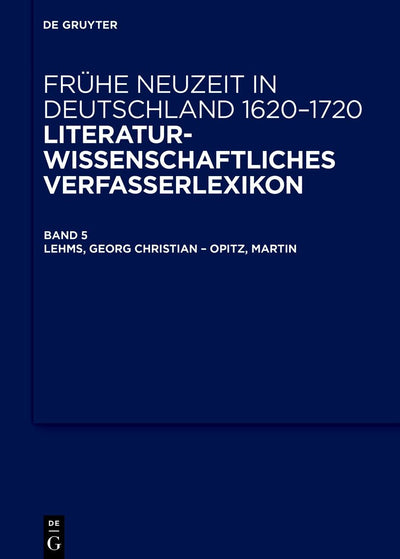 Cover image for Lehms, Georg Christian – Opitz, Martin, isbn: 9783110771138