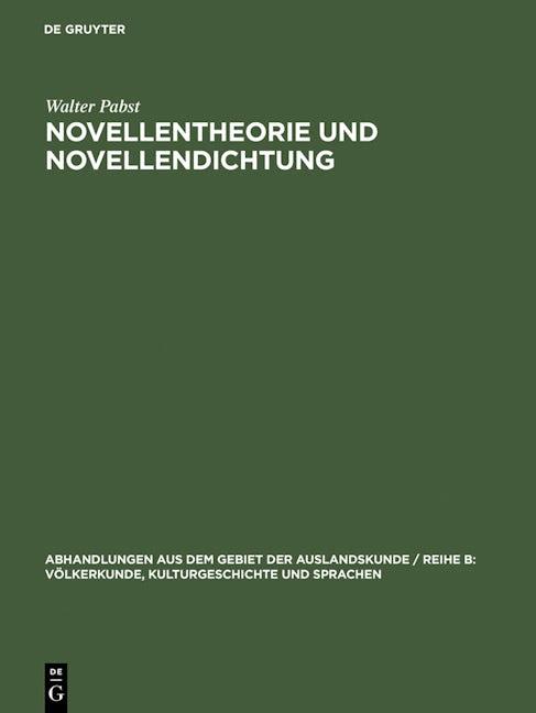 Novellentheorie und Novellendichtung