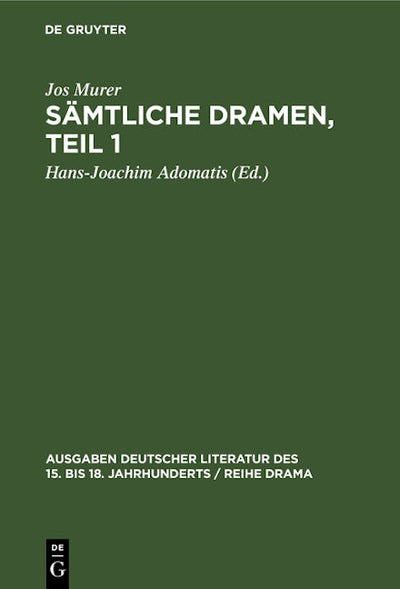 Sämtliche Dramen, Teil 1