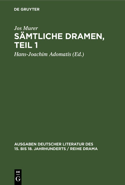 Sämtliche Dramen, Teil 1
