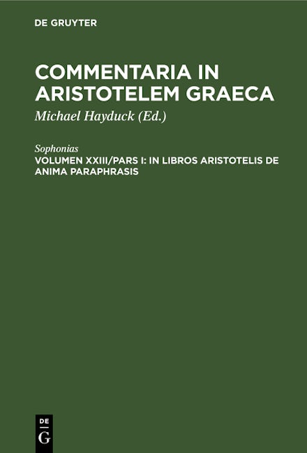 In libros Aristotelis De Anima paraphrasis