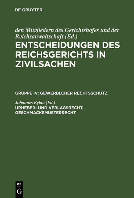 Urheber- und Verlagsrecht. Geschmacksmusterrecht